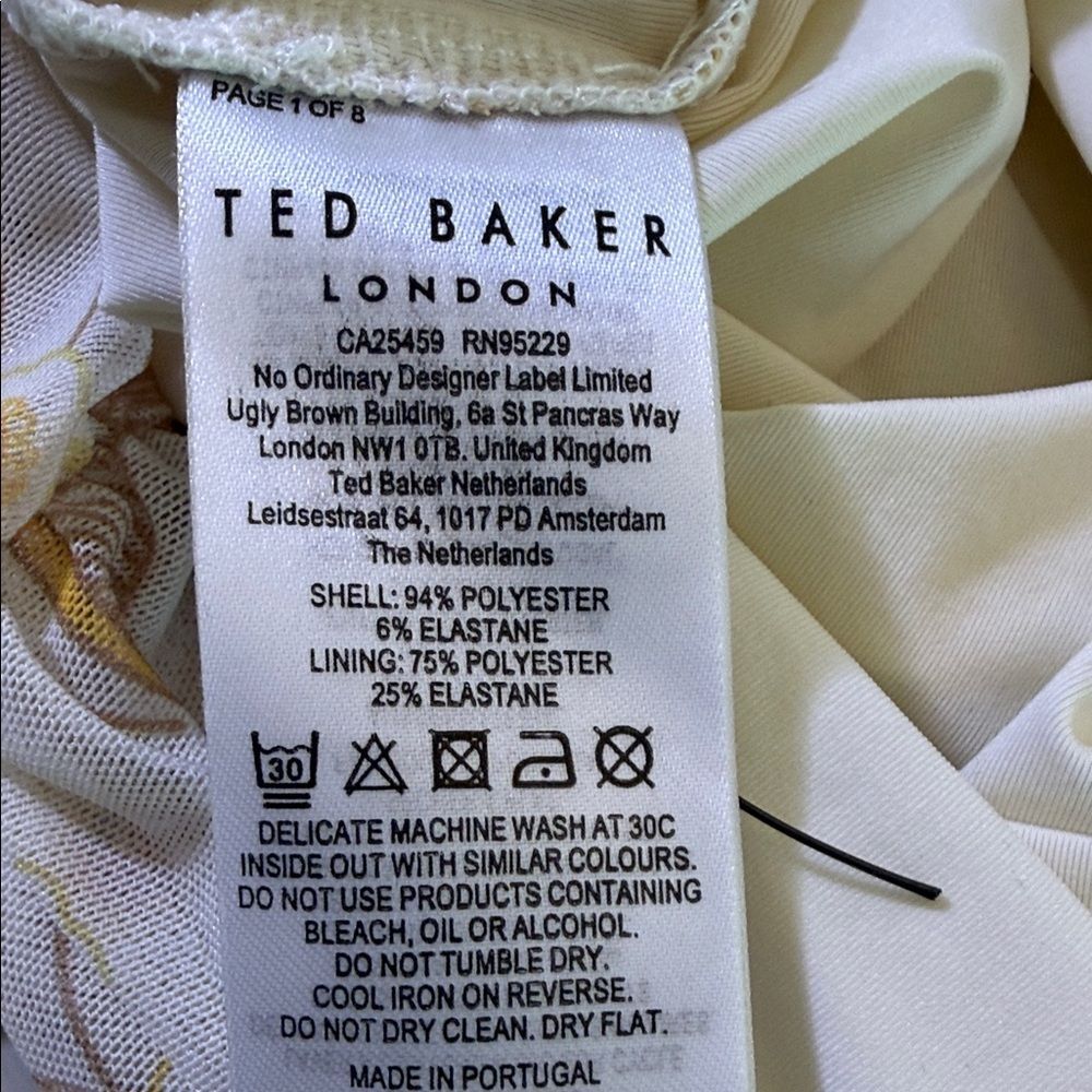 Ted Baker London Ruched Floral Mesh Bodycon Dress Size 2 US 6 - Picture 12 of 13